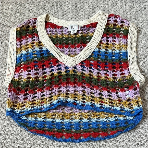 BDG Multicolor Crochet Knit Top - Picture 1 of 4